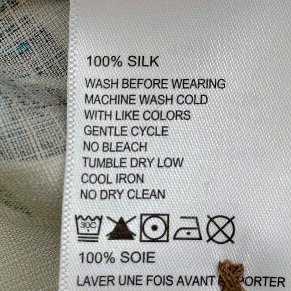 Tommy Bahama Silk Blue Green Hawaiian Button Down Shirt XXL 2X *FLAW* - Picture 6 of 9